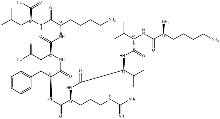 L-Leucine, L-lysyl-L-valyl-L-valyl-L-arginyl-L-phenylalanyl-L-α-aspartyl-L-lysyl- Struktur