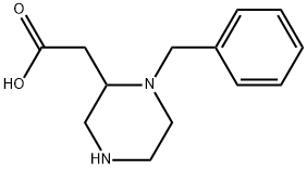 2-(1-benzylpiperazin-2-yl)acetic acid Struktur