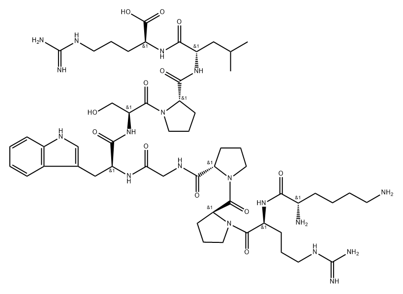 bradykinin, Lys-Trp(6)-Leu(9)- Struktur