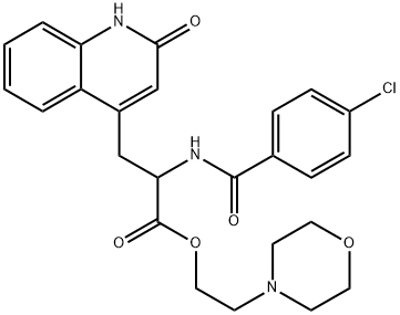 4-Quinolinepropanoic acid, α-[(4-chlorobenzoyl)amino]-1,2-dihydro-2-oxo-, 2-(4-morpholinyl)ethyl ester Struktur