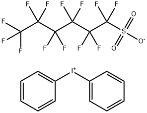 Iodonium, diphenyl-, 1,1,2,2,3,3,4,4,5,5,6,6,6-tridecafluoro-1-hexanesulfonate (1:1) Struktur