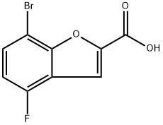 7-bromo-4-fluorobenzofuran-2-carboxylic acid Struktur