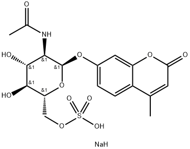 4-Methylumbelliferyl 6-Sulfo-2-acetaMido-2-deoxy-α-D-glucopyranoside Sodium Salt Struktur