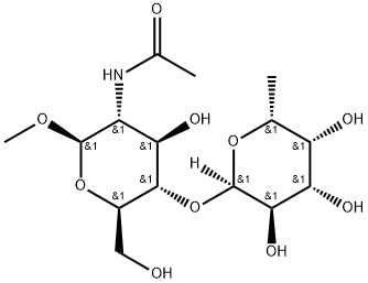 methyl fucopyranosyl(1-4)-2-acetamido-2-deoxyglucopyranoside Struktur