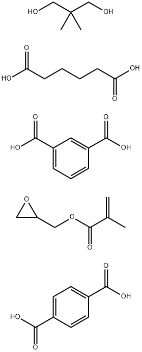 1,3-Benzenedicarboxylic acid, polymer with 1,4-benzenedicarboxylic acid, 2,2-dimethyl-1,3-propanediol, hexanedioic acid and oxiranylmethyl 2-methyl-2-propenoate Struktur