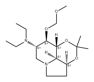 1,3-Dioxino4,5,6-hiindolizin-8-amine, N,N-diethyloctahydro-9-(methoxymethoxy)-2,2-dimethyl-, 3aS-(3a.alpha.,8.alpha.,9.beta.,9a.beta.,9b.alpha.)- Struktur