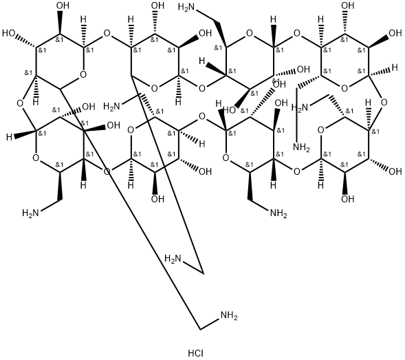 Octakis(6-deoxy-6-amino)-gamma-cyclodextrin octahydrochloride Struktur