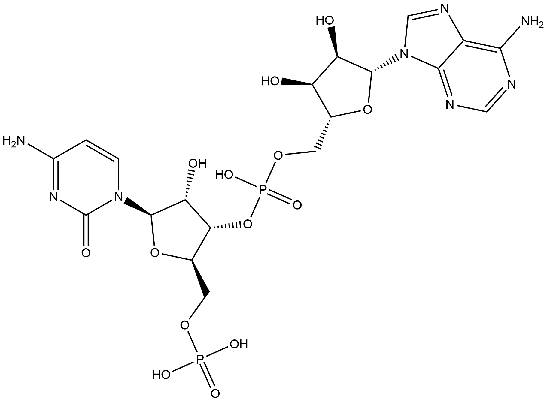 Adenosine, 5'-O-phosphonocytidylyl-(3'→5')- Struktur