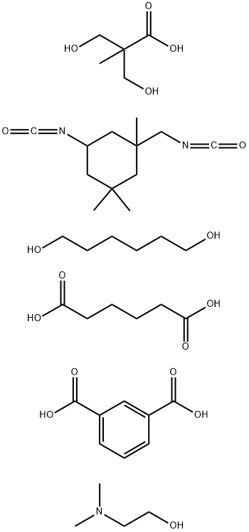 1,3-Benzenedicarboxylic acid, polymer with hexanedioic acid, 1,6-hexanediol, 3-hydroxy-2-(hydroxymethyl)-2-methylpropanoic acid and 5-isocyanato-1-(isocyanatomethyl)-1,3,3-trimethylcyclohexane, compd. with 2-(dimethylamino)ethanol Struktur