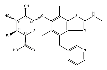 -bta--D-Glucopyranosiduronic  acid,  5,7-dimethyl-2-(methylamino)-4-(3-pyridinylmethyl)-6-benzothiazolyl  (9CI) Struktur