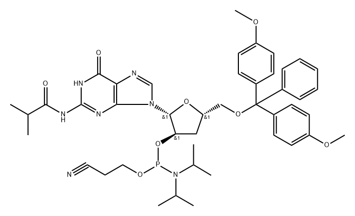 2’-dG (iBu)-2’-phosphoramidite Struktur