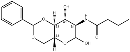 N-((4aR,7R,8R,8aS)-6,8-dihydroxy-2-phenylhexahydropyrano[3,2-d][1,3]dioxin-7-yl)butyramide Struktur