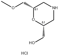 2-Morpholinemethanol, 6-(methoxymethyl)-,hydrochloride, (2R,6S) Struktur