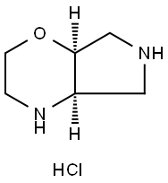 rel-(4aR,7aS)-octahydropyrrolo[3,4-b][1,4]oxazine dihydrochloride Struktur