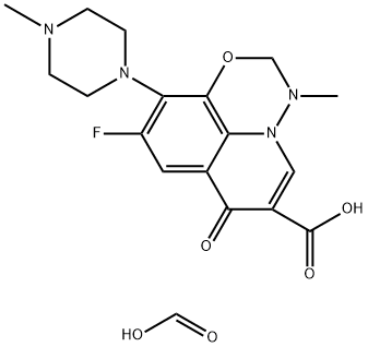 7H-Pyrido[3,2,1-ij][4,1,2]benzoxadiazine-6-carboxylic acid, 9-fluoro-2,3-dihydro-3-methyl-10-(4-methyl-1-piperazinyl)-7-oxo-, compd. with formic acid (1:2) Struktur