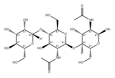 O-beta-D-Mannopyranosyl-(1-4)-O-2-(acetylamino)-2-deoxy-beta-D-glucopyranosyl-(1-4)-2-(acetylamino)-2-deoxy-alpha-D-glucopyranose Struktur