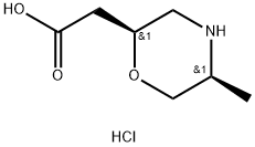 2-Morpholineacetic acid, 5-methyl-,hydrochloride, (2R,5R)-rel- Struktur