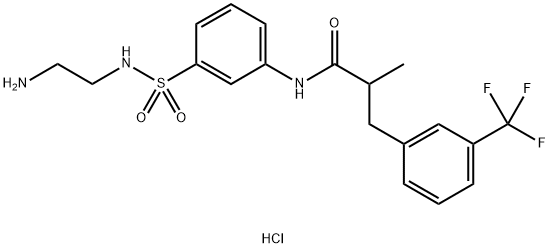 N-{3-[(2-aminoethyl)sulfamoyl]phenyl}-2-methyl-3-[3-(trifluoromethyl)phenyl]propanamide hydrochloride|N-{3-[(2-aminoethyl)sulfamoyl]phenyl}-2-methyl-3-[3-(trifluoromethyl)phenyl]propanamide hydrochloride