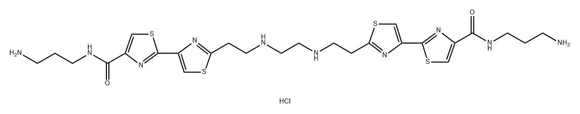 N,N'-bis(2-(4-(3-aminopropylcarbamoyl)-2,4'-bithiazol-2'-yl)ethyl)ethylenediamine Struktur