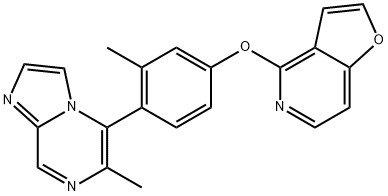 Imidazo[1,2-a]pyrazine, 5-[4-(furo[3,2-c]pyridin-4-yloxy)-2-methylphenyl]-6-methyl-, (5R)- Struktur