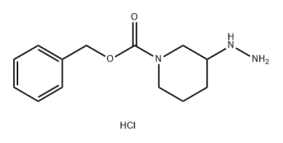 1-Piperidinecarboxylic acid, 3-hydrazinyl-, phenylmethyl ester, hydrochloride (1:2) Struktur