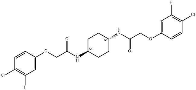 Acetamide, N,N'-trans-1,4-cyclohexanediylbis[2-(4-chloro-3-fluorophenoxy)- Struktur