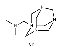 3,5,7-Triaza-1-azoniatricyclo[3.3.1.13,7]decane, 1-[(dimethylamino)methyl]-, chloride (1:1) Struktur