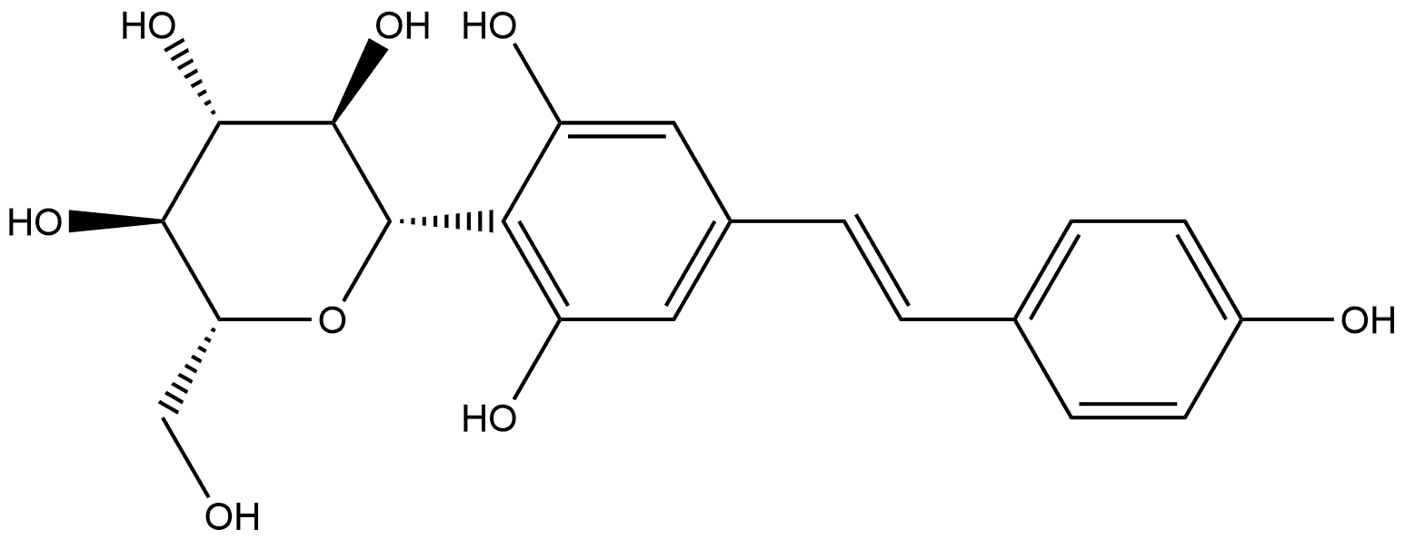 D-Glucitol, 1,5-anhydro-1-C-[2,6-dihydroxy-4-[(1E)-2-(4-hydroxyphenyl)ethenyl]phenyl]-, (1S)- Struktur