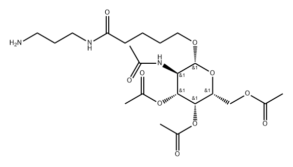 Pentanamide, N-(3-aminopropyl)-5-[[3,4,6-tri-O-acetyl-2-(acetylamino)-2-deoxy-β-D-galactopyranosyl]oxy]- Struktur