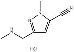 1-甲基-3-(甲氨基)甲基吡唑-5-甲腈鹽酸鹽, 1643141-20-1, 結(jié)構(gòu)式