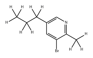 3-Bromo-[2-methyl-5-(n-propyl)-d10]-pyridine Struktur