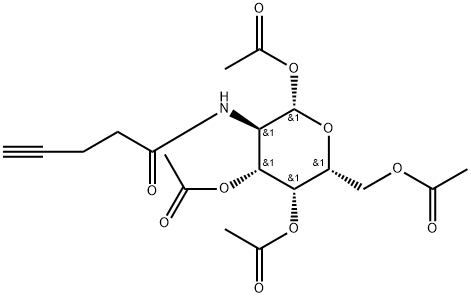 2-deoxy-2-[(1-oxo-4-pentyn-1-yl)amino]-1,3,4,6-Tetraacetate-D-Galactopyranose Struktur