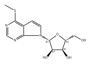 (2R,4R,5R)-2-(hydroxymethyl)-5-(5-methylsulfanyl-2,4,9-triazabicyclo[4.3.0]nona-2,4,7,10-tetraen-9-yl)oxolane-3,4-diol Struktur