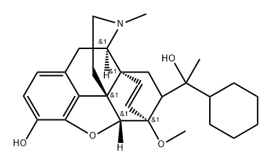 α-Cyclohexyl-4,5α-epoxy-3-hydroxy-6-methoxy-α,17-dimethyl-6,14-ethenomorphinan-7-methanol Struktur