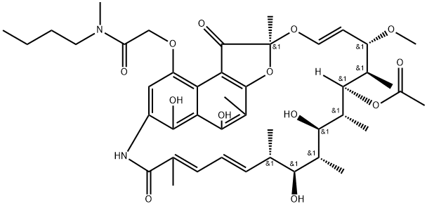 4-O-[2-[(Butyl)methylamino]-2-oxoethyl]rifamycin Struktur