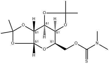 1-O,2-O:3-O,4-O-Bis(1-methylethylidene)-α-D-galactopyranose dimethylcarbamothioate Struktur