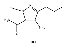 4-amino-1-methyl-3-propyl-1H-pyrazole-5-carboxamide hydrochloride (1:1) Struktur