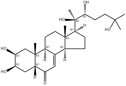 Cholest-7-en-6-one, 2,3,20,22,25-pentahydroxy-, (2β,3β,5β,22R)- Struktur