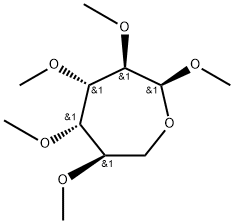 Methyl 2-O,3-O,4-O,5-O-tetramethyl-α-D-galactoseptanoside Struktur