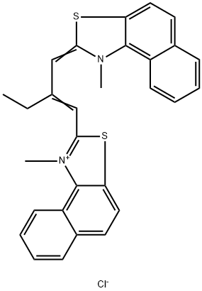 1-Methyl-2-[2-[1-methylnaphtho[1,2-d]thiazole-2(1H)-ylidenemethyl]-1-butenyl]naphtho[1,2-d]thiazole-1-ium·chloride Struktur