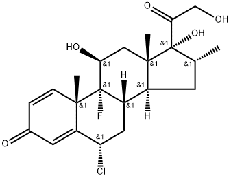 Pregna-1,4-diene-3,20-dione, 6-chloro-9-fluoro-11,17,21-trihydroxy-16-methyl-, (6α,11β,16α)- Structure