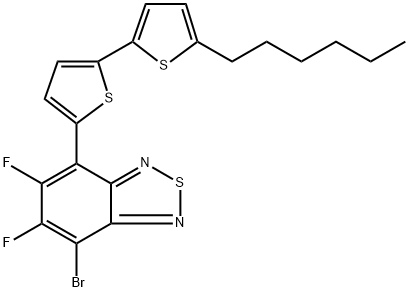 4-Bromo-5,6-difluoro-7-(5'-hexyl-[2,2'-bithiophen]-5-yl)benzo[c][1,2,5]thiadiazole Struktur