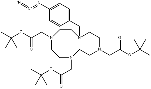 1,4,7,10-Tetraazacyclododecane-1-acetic acid, 4-[(4-azidophenyl)methyl]-7,10-bis[2-(1,1-dimethylethoxy)-2-oxoethyl]-, 1,1-dimethylethyl ester Struktur