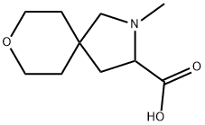 2-methyl-8-oxa-2-azaspiro[4.5]decane-3-carboxylic acid Struktur