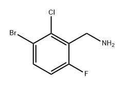 (3-bromo-2-chloro-6-fluorophenyl)methanamine Struktur