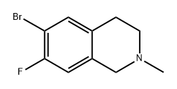 6-bromo-7-fluoro-2-methyl-1,2,3,4-tetrahydroisoquinoline Struktur