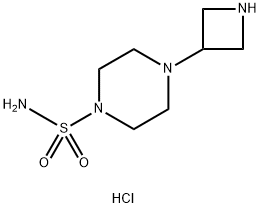 1-Piperazinesulfonamide, 4-(3-azetidinyl)-, hydrochloride (1:2) Struktur