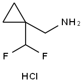 Cyclopropanemethanamine, 1-(difluoromethyl)-, hydrochloride (1:1) Struktur