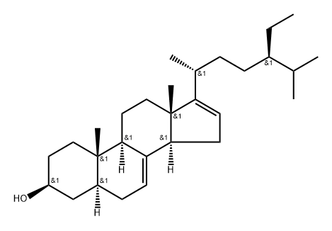 5α-Stigmasta-7,16-dien-3β-ol Struktur