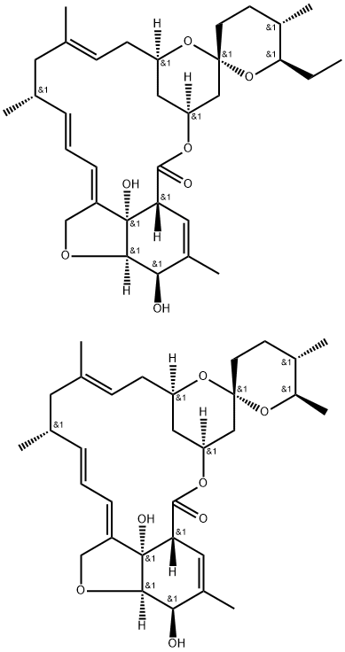 Milbemycin B, 5-O-demethyl-28-deoxy-6,28-epoxy-25-ethyl-, (6R,25R)-, mixt. with (6R,25R)-5-O-demethyl-28-deoxy-6,28-epoxy-25-methylmilbemycin B Struktur